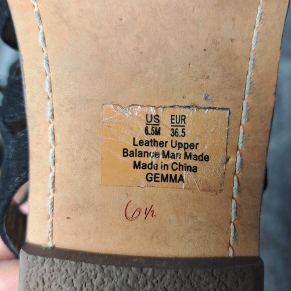 SAM EDELMAN GEMMA BLACK LEATHER GLADIATOR FLATS SANDALS WOMENS SIZE 6.5M - Picture 9 of 9